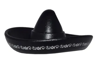 Minifigure, Headgear Hat, Mexican Sombrero with Silver Ornate Trim Narrow Pattern