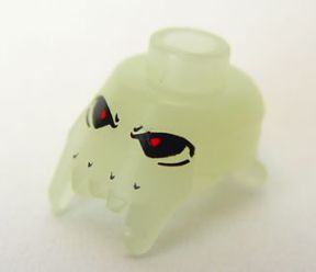 Minifigure, Head, Modified Jagged Bottom Edge with Eyes Pattern (Brick Daddy)