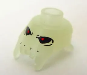 Minifigure, Head, Modified Jagged Bottom Edge with Eyes Pattern (Brick Daddy)