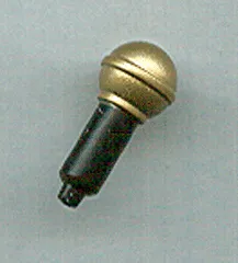 Minifigure, Utensil Microphone with Gold Top Full Screen Pattern