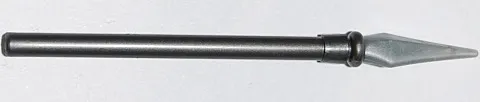 Minifigure, Weapon Pike / Spear Elaborate with Molded Flexible Rubber Pearl Light Gray Tip Pattern