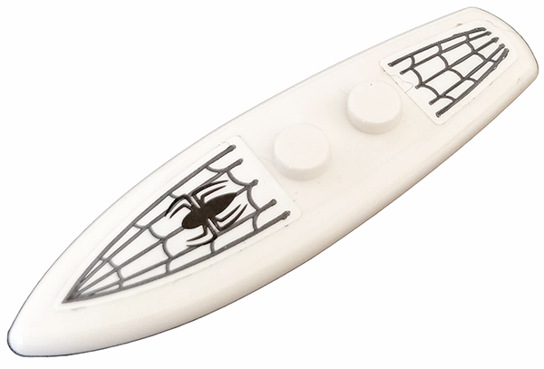Minifigure, Utensil Surfboard Standard with Black Spider and Spider Web Pattern (Stickers) - Set 76059