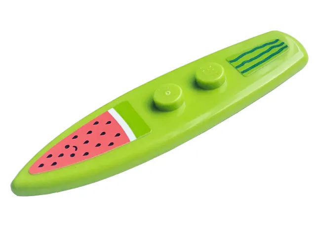 Minifigure, Utensil Surfboard Standard with Watermelon, Eyes and Smile Pattern (Stickers) - Set 41754
