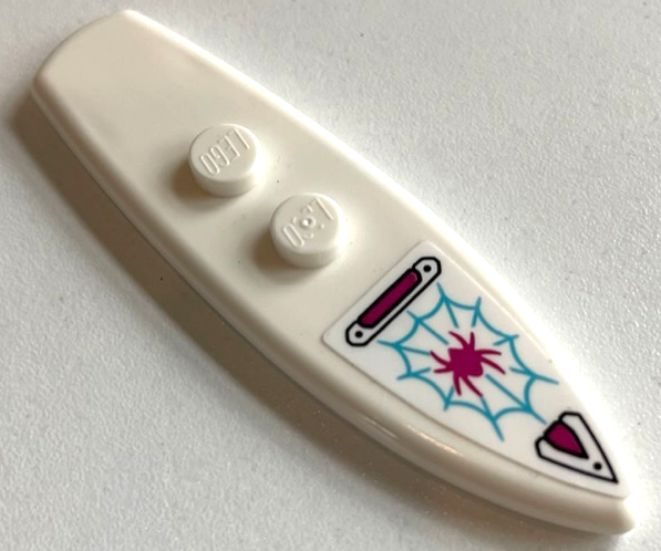 Minifigure, Utensil Surfboard Standard with Magenta Spider and Medium Azure Web Pattern (Sticker) - Set 76115