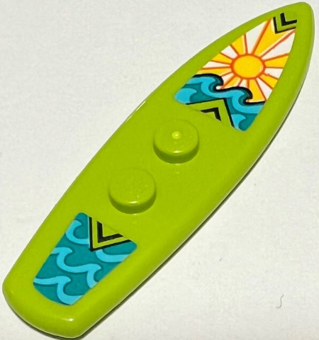 Minifigure, Utensil Surfboard Standard with Yellow Sun, Dark Azure Sea and Medium Azure Waves Pattern (Stickers) - Set 41428