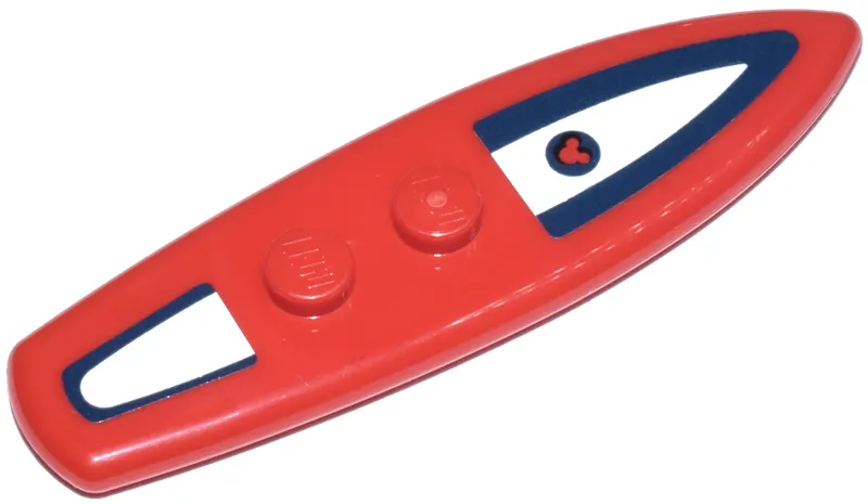 Minifigure, Utensil Surfboard Standard with White Panels, Dark Blue Borders, Mickey Mouse Head Silhouette Pattern (Stickers) - Set 43268