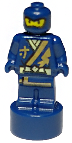 Minifigure, Utensil Statuette / Trophy with Ninjago Jay with Gold and Bright Light Yellow Robe and Ninjago Logogram Letter J Pattern