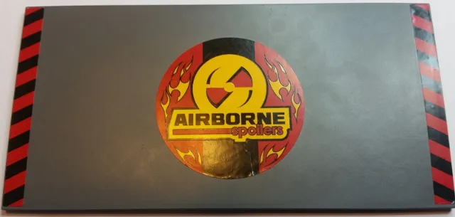 Tile 8 x 16 with Bottom Tubes, Textured Surface with Red and Black Danger Stripes on Edges and 'AIRBORNE spoilers' Pattern (Stickers) - Set 60027