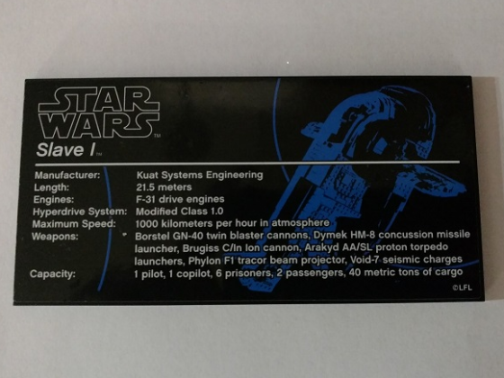 Tile 8 x 16 with Bottom Tubes, Textured Surface with Star Wars Slave I Print Typo 'tracor' Version Pattern (Sticker) - Set 75060