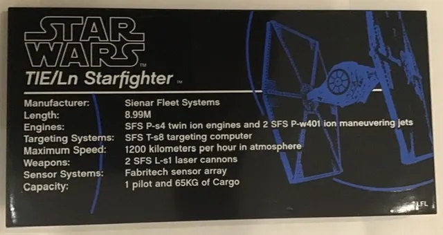 Tile 8 x 16 with Bottom Tubes, Textured Surface with Star Wars TIE/Ln Starfighter Pattern (Sticker) - Set 75095