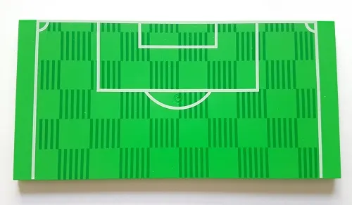 Tile 8 x 16 with Bottom Tubes, Textured Surface with Soccer (Football) Pitch Goal Box and Penalty Area Pattern