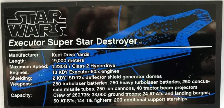 Tile 8 x 16 with Bottom Tubes, Textured Surface with Star Wars Executor Super Star Destroyer Pattern (Sticker) - Set 10221