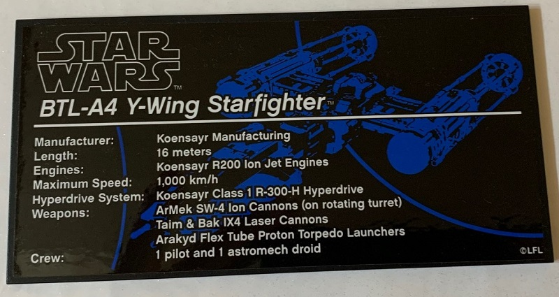 Tile 8 x 16 with Bottom Tubes, Textured Surface with Star Wars BTL-A4 Y-Wing Starfighter Pattern (Sticker) - Set 75181