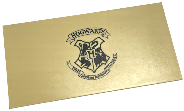 Tile 8 x 16 with Bottom Tubes, Textured Surface with Hogwarts Crest Pattern (Second Version with Corrected 'TITILLANDUS')