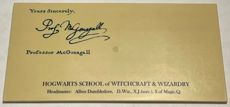 Tile 8 x 16 with Bottom Tubes, Textured Surface with 'Yours Sincerely, Professor McGonagall' Signature and Hogwarts School Details Pattern