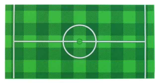 Tile 8 x 16 with Bottom Tubes, Textured Surface with Green and Checkerboard Soccer (Football) Pitch, and White Center Circle and Halfway Lines Pattern