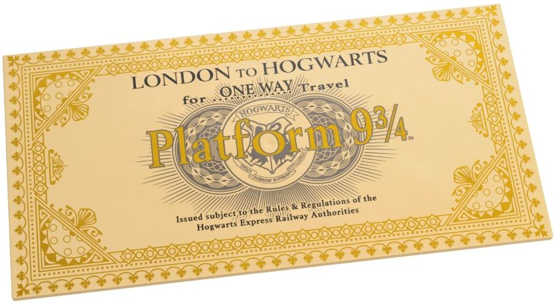 Tile 8 x 16 with Bottom Tubes, Textured Surface with Hogwarts Express Train Ticket Platform 9 3/4 Pattern