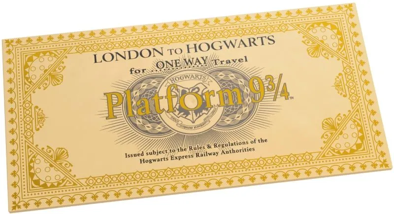 Tile 8 x 16 with Bottom Tubes, Textured Surface with Hogwarts Express Train Ticket Platform 9 3/4 Pattern