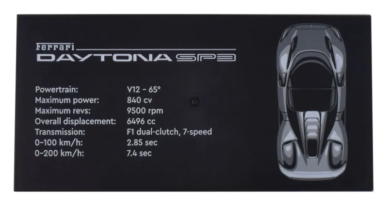 Tile 8 x 16 with Bottom Tubes, Textured Surface with Ferrari Daytona SP3 Pattern