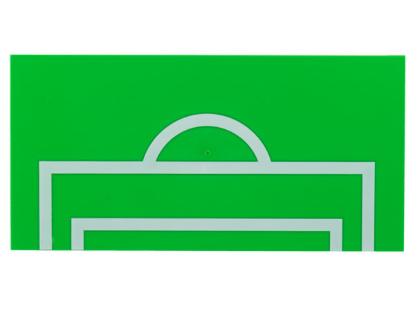 Tile 8 x 16 with Bottom Tubes, Textured Surface with White Soccer Goal and Penalty Area Pattern