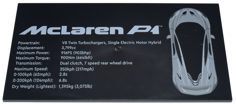 Tile 8 x 16 with Bottom Tubes, Textured Surface with McLaren P1 Pattern