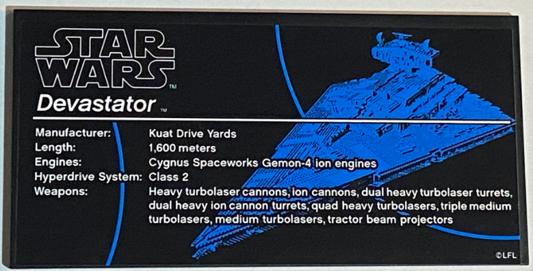 Tile 8 x 16 with Bottom Tubes, Textured Surface with Star Wars Devastator Pattern (Sticker) - Set 75252