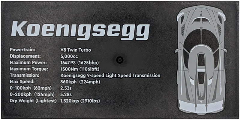 Tile 8 x 16 with Bottom Tubes, Textured Surface with Koenigsegg Pattern