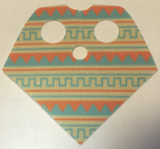 Minifigure Poncho Half Cloth with Aqua and Terra Cotta Pattern