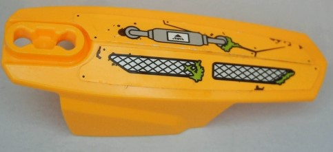 Hero Factory Armor with Ball Joint Socket - Size 8 with Black Rivets, Bright Green Moss, Silver Grilles and Pipe Pattern Model Left Side (Stickers) - Set 70134