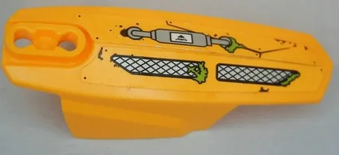 Hero Factory Armor with Ball Joint Socket - Size 8 with Black Rivets, Bright Green Moss, Silver Grilles and Pipe Pattern Model Left Side (Stickers) - Set 70134