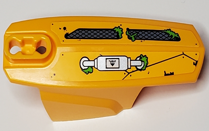 Hero Factory Armor with Ball Joint Socket - Size 8 with Black Rivets, Bright Green Moss, Silver Grilles and Pipe Pattern Model Right Side (Stickers) - Set 70134