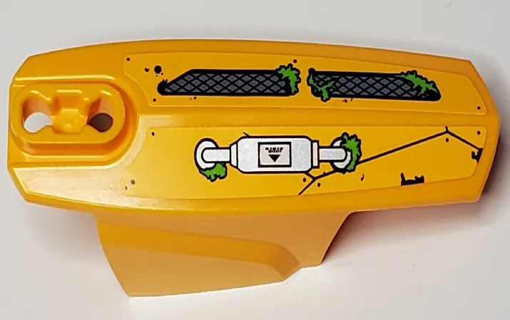 Hero Factory Armor with Ball Joint Socket - Size 8 with Black Rivets, Bright Green Moss, Silver Grilles and Pipe Pattern Model Right Side (Stickers) - Set 70134