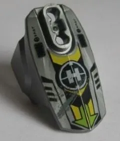 Hero Factory Armor with Ball Joint Socket - Size 5 with Lime Arrows, Black and Yellow Chevrons, and Hero Factory Logo Pattern