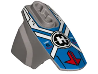 Hero Factory Armor with Ball Joint Socket - Size 5 with Red Arrows, Blue on Blue Background and Hero Factory Logo Pattern