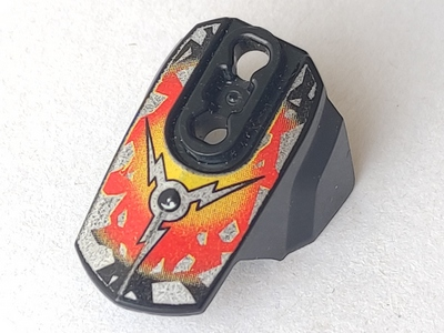 Hero Factory Armor with Ball Joint Socket - Size 4 with Fire and Silver Triple Lightning Bolt Pattern (Drilldozer)