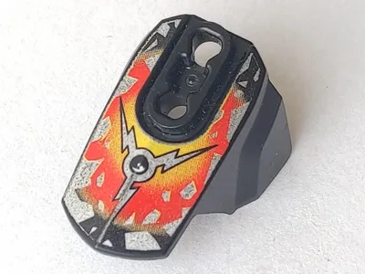 Hero Factory Armor with Ball Joint Socket - Size 4 with Fire and Silver Triple Lightning Bolt Pattern (Drilldozer)