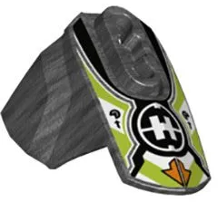 Hero Factory Armor with Ball Joint Socket - Size 4 with Orange Arrows, Lime and White Chevrons, and Hero Factory Logo Pattern