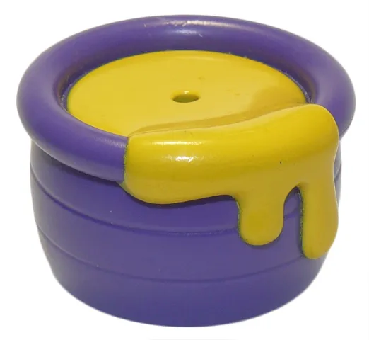 Duplo Utensil Honey Pot with Base with Yellow Honey Pattern