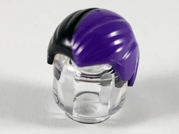 Minifigure, Hair Combed Front to Rear with Dark Purple Left Side Pattern