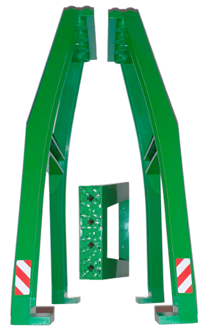 Support Crane Stand Double - No Studs on Cross-Brace with Axle Holes on Top with Red and White Danger Stripes Pattern on Both Sides (Stickers) - Set 7939