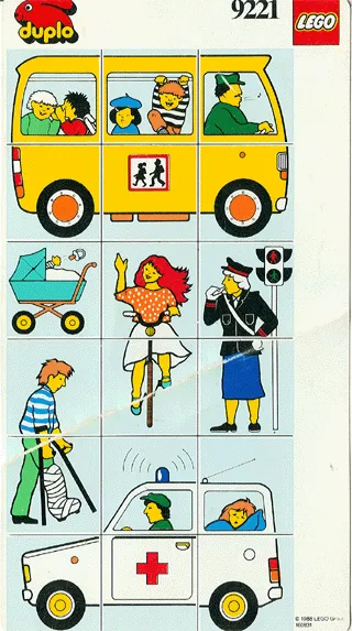 Paper Duplo Mosaic Picture Puzzle Key Card from Set 9221 - Community