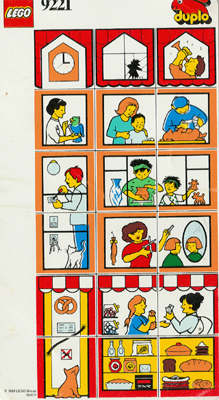 Paper Duplo Mosaic Picture Puzzle Key Card from Set 9221 - Town