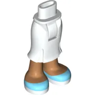 Mini Doll Hips and Skirt Long, Medium Nougat Legs and Medium Azure Shoes Pattern - Thick Hinge