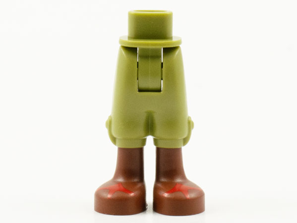 Mini Doll Hips and Trousers Cropped with Reddish Brown Boots, Red Trim Pattern - Thick Hinge