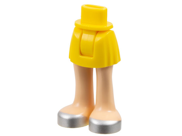 Mini Doll Hips and Skirt, Light Nougat Legs and Silver Shoes Pattern - Thick Hinge