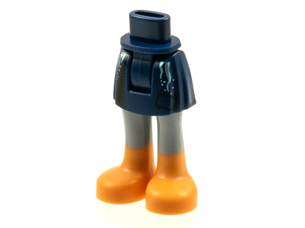 Mini Doll Hips and Skirt, Silver Trim, Light Bluish Gray Legs and Nougat Boots Pattern - Thick Hinge