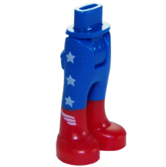 Mini Doll Hips and Trousers with Back Pockets with Red Boots and White Stars and Wings Pattern - Thick Hinge