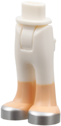 Mini Doll Hips and Trousers with Back Pockets with Light Nougat Lower Legs and Silver Shoes Pattern - Thick Hinge