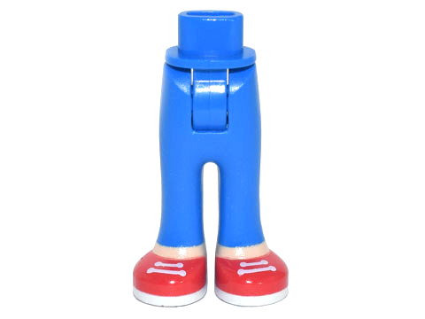 Mini Doll Hips and Trousers with Back Pockets with Light Nougat Ankles and Red Shoes with White Laces and Soles Pattern - Thick Hinge