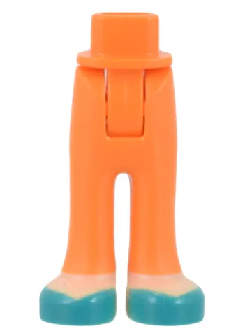 Mini Doll Hips and Trousers with Back Pockets with Molded Light Nougat Feet and Printed Dark Turquoise Shoes Pattern - Thick Hinge